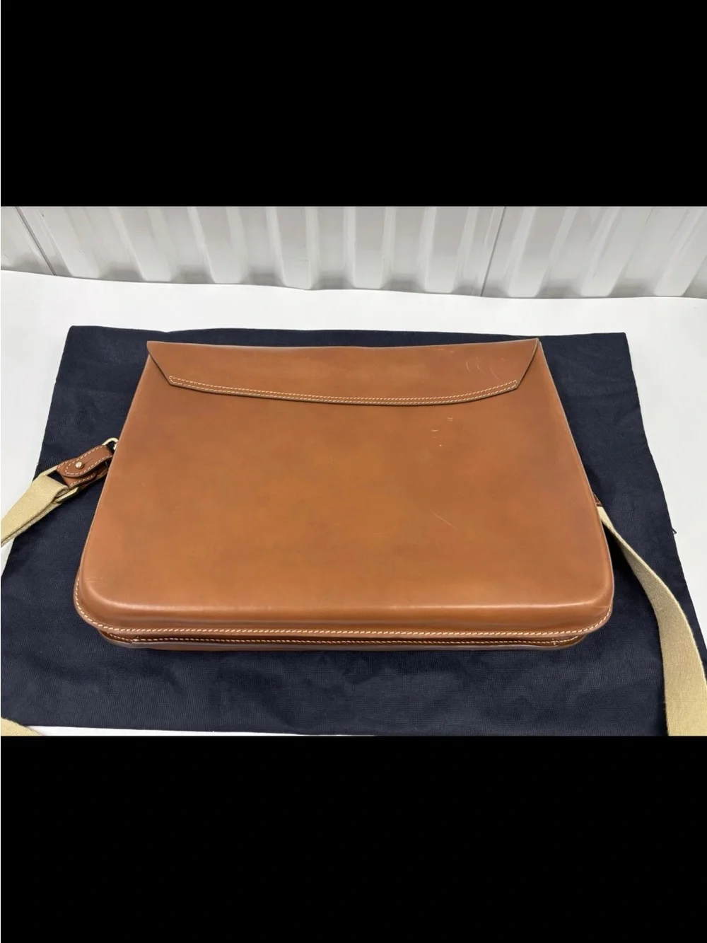 Boldrini Selleria Leather Messenger Bag Crossbody Tan Brown Satchel Italy Luxury